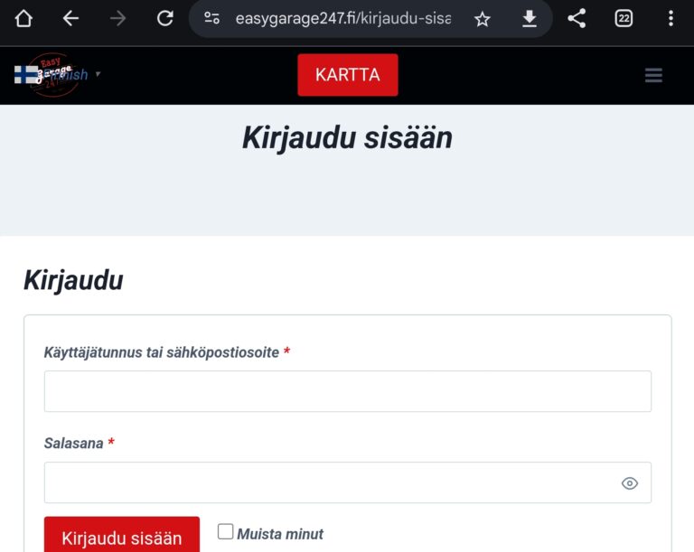 Easy Garage 247: Nyt varaukset ja passien voimassaoloaika oman tilin kautta!